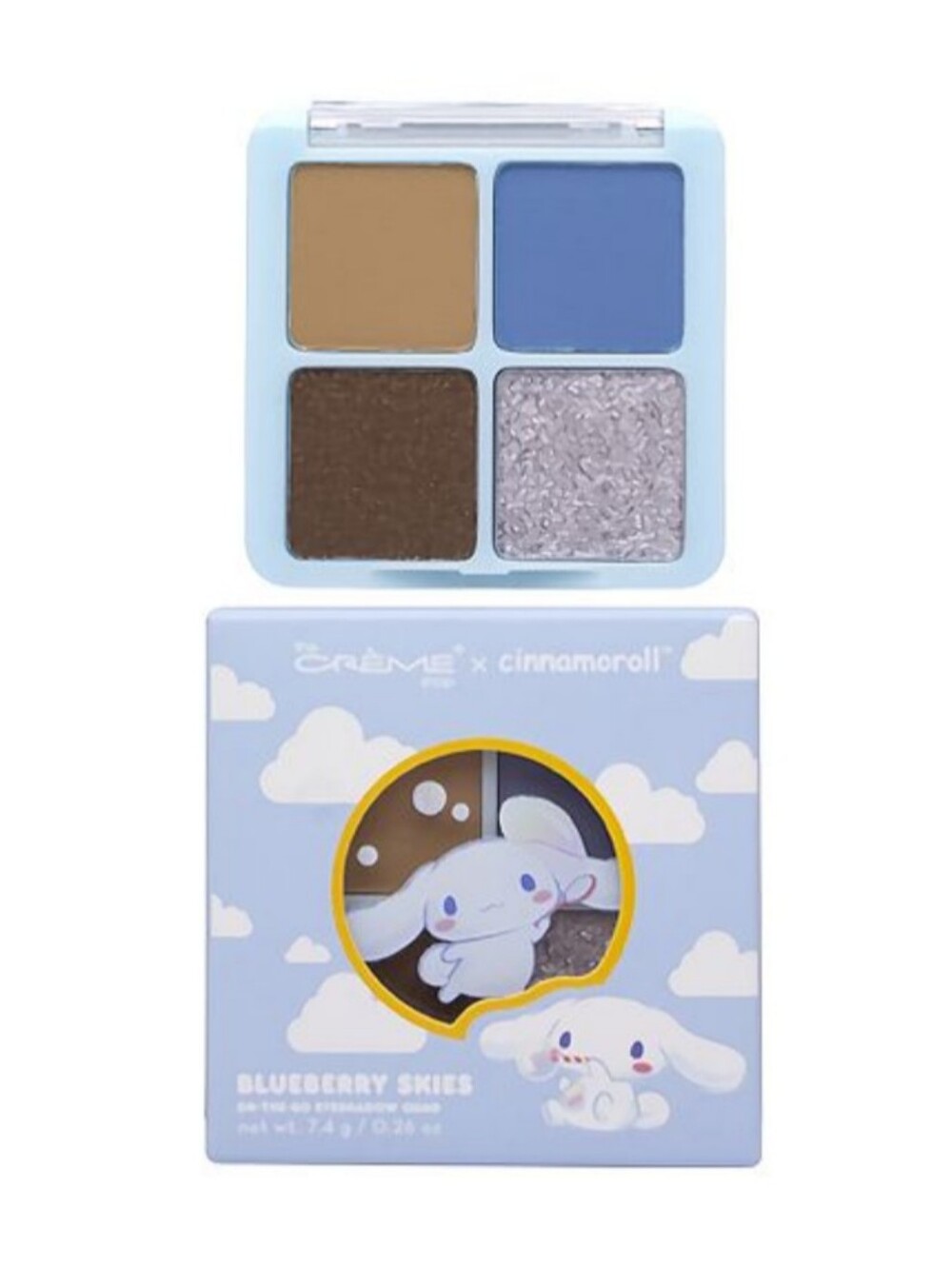 The Creme Shop Cinnamoroll Blueberry Skies Eyeshadow Quad-dreamy soft pastel